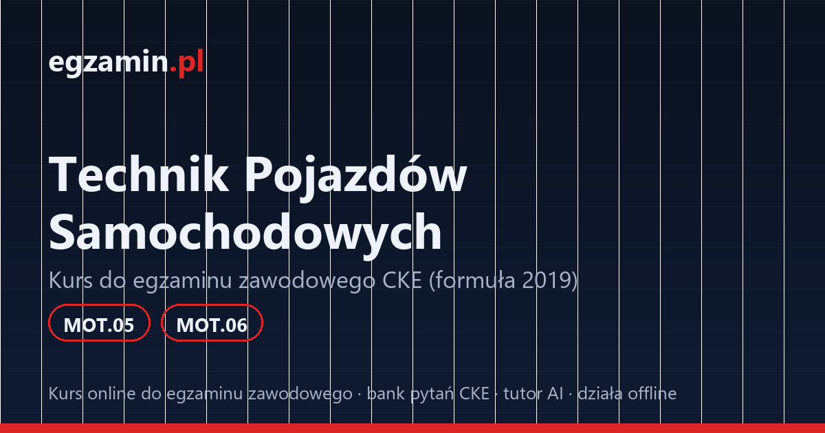 czy warto iść na technika pojazdów samochodowych: grafika kursu przygotowującego do kwalifikacji MOT.05 i MOT.06